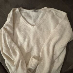 Madewell Cream V-Neck Sweater